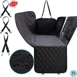 Thuys Hondendeken Auto Achterbank – Stoelbeschermer – Incl. Autogordel – Waterdichte Hondendeken – Hondenaccessoires – Hangmat – Zwart – 152x143cm