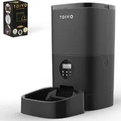 Toivo Voerautomaat Pro – Zwart – 4 Liter – Instelbaar Voedingsschema – Automatische Voerbak – Voerdispenser – Katten En Honden Voerautomaten