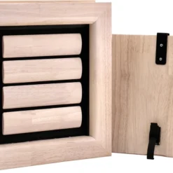 Tomsgates Nipper Houten Kattenluik En Hondenluik | Naturel Afgewerkt | 24 X 20 Cm | Eenvoudige Installatie | Voor Deuren Tot 5.5 Cm Dik | Isolerend | Duurzaam