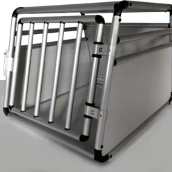 Topmast Autobench Aluminium – Reisbench Hond – 82 X 61 X 62 CM – Transportbench – Ronde Buizen – Lichtgrijs