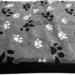 Topmast Blokkussen Hondenmatras Hondenkussen 100 X 75 X 10 Cm Vetfleece Grijs Voetprint