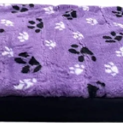 Topmast Blokkussen Hondenmatras Hondenkussen 125 X 90 X 10 Cm Vetfleece Lila Voetprint