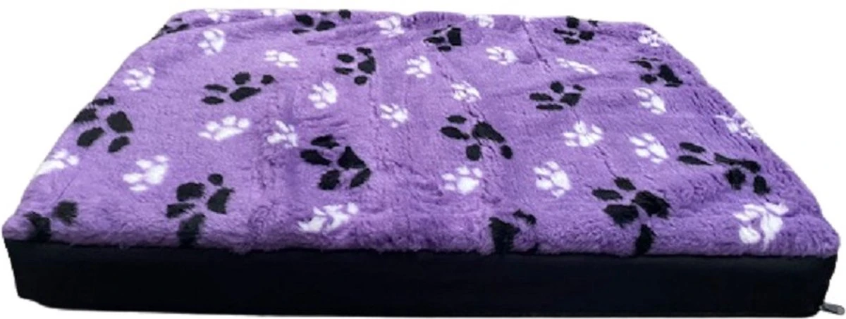 Topmast Blokkussen Hondenmatras Hondenkussen 125 X 90 X 10 Cm Vetfleece Lila Voetprint 1 Topmast Blokkussen Hondenmatras Hondenkussen 125 X 90 X 10 Cm Vetfleece Lila Voetprint