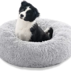 Topmast Fluffy Donut – Dierenmand – Donut Hondenmand – Grijs – 50 Cm
