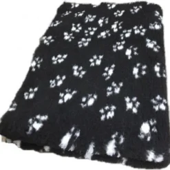 Topmast Vetbed – Hondendeken – Benchmat -puppykleed Dierenmat – Zwart Voetprint Anti-Slip – 150×100 Cm Machinewasbaar