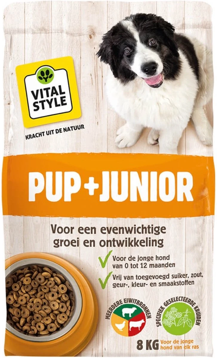 VITALstyle – PUP+JUNIOR – Hondenbrokken – 8 Kg 1 VITALstyle – PUP+JUNIOR – Hondenbrokken – 8 Kg