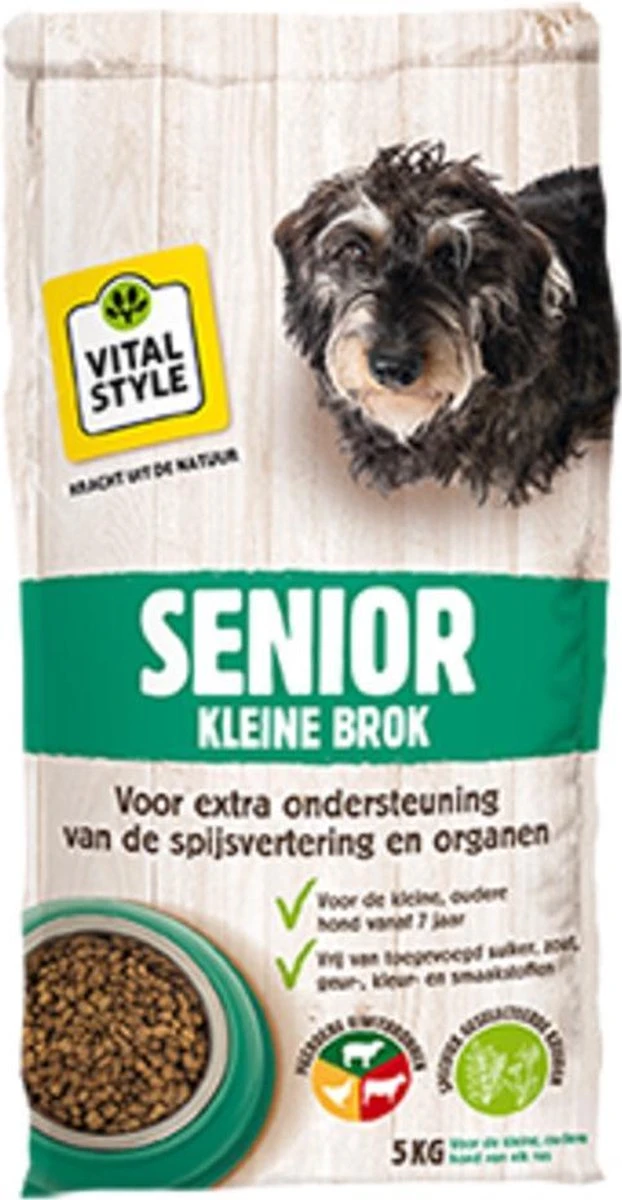VITALstyle SENIOR – Hondenbrokken – Kleine Brok – 5 Kg 1 VITALstyle SENIOR – Hondenbrokken – Kleine Brok – 5 Kg
