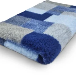 Vetbed Patchwork – Antislip Hondenmat – 150 X 100 Cm – Lichtblauw – Hondenbed – Benchmat – Voor Honden – Machinewasbaar Hondenkleed