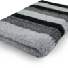 Vetbed Stripes – Antraciet – Antislip Hondenmat – 150 X 100 Cm – Benchmat – Hondenkleed – Voor Honden – Machine Wasbaar – Droogloopmat