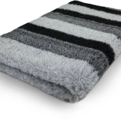 Vetbed Stripes – Antraciet – Antislip Hondenmat – Rol 10 Meter – Benchmat – Hondenkleed – Voor Honden – Machine Wasbaar – Droogloopmat