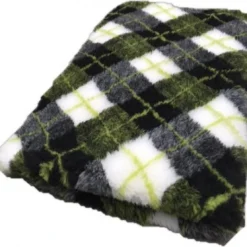 Vetbed – Hondendeken Diamond Ruit- Zwart Grijs Groen Wit – Latex Anti-slip 100 X 75 Cm