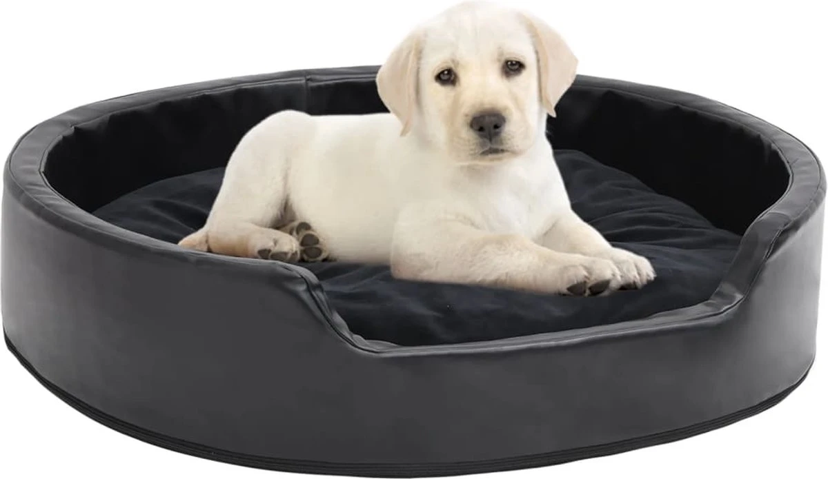 VidaLife Hondenmand 79x70x19 Cm Pluche En Kunstleer Zwart 1 VidaLife Hondenmand 79x70x19 Cm Pluche En Kunstleer Zwart