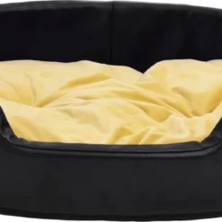 VidaLife Hondenmand 90x79x20 Cm Pluche En Kunstleer Zwart En Geel