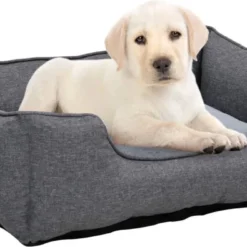 VidaLife Hondenmand Linnen-look 85,5x70x23 Cm Fleece Grijs