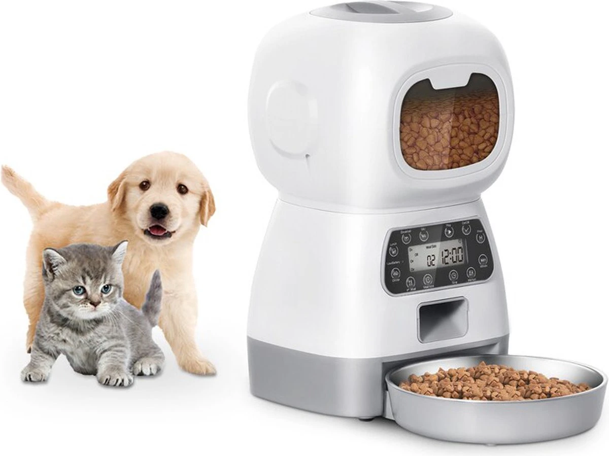 Voerbak Kat Automatisch – Automatische Voerbak – Automatische Voerautomaat – Met Voerbak – Wit / 18x17x33 /1 1 Voerbak Kat Automatisch – Automatische Voerbak – Automatische Voerautomaat – Met Voerbak – Wit / 18x17x33 /1