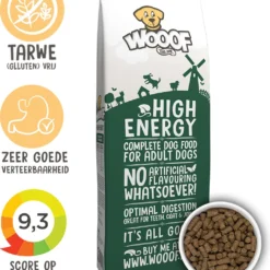 WOOOF High Energy 18KG – Geperst Hondenvoer – Geperste Hondenbrokken – Droogvoer