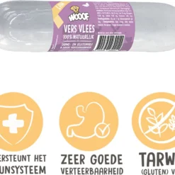 WOOOF Verse Lam Worst – Hondenworst – Honden Natvoer – Lam – 10 X 800 Gram