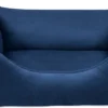WUFY DAISY Hondenmand – Velours – Hondenbed – Hondenkussen – Kleine Hond- Katten – Wasbaar – Blauw