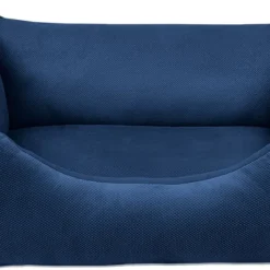 WUFY DAISY Hondenmand – Velours – Hondenbed – Hondenkussen – Kleine Hond- Katten – Wasbaar – Blauw