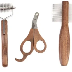 WUFY HARRY 5-in-1 Verzorgingsset Voor Huisdieren – Hondenborstel – Dubbelzijdige Borstel – Borstel Met Fijne Draad – Ontklitter – Dubbele Kam – Klauwschaar