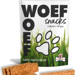 Woef Woef Snacks Hondensnacks Kalkoen Strips Verwensnacks – Gedroogd Vlees – Kalkoen – Alle Honden En Alle Leeftijden Vanaf 3 Maanden – Geen Toevoegingen – 35 Stuks – Elke Levensfase