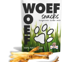 Woef Woef Snacks Hondensnacks Konijnenoren Zonder Haar Kauwsnacks – Gedroogd Vlees – Konijn – Alle Honden En Alle Leeftijden Vanaf 3 Maanden – Geen Toevoegingen – 0.50 Kg – Elke Levensfase