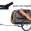 Hondenfietskar + Extra Koppelstuk Grijs/oranje Tot Max: 40