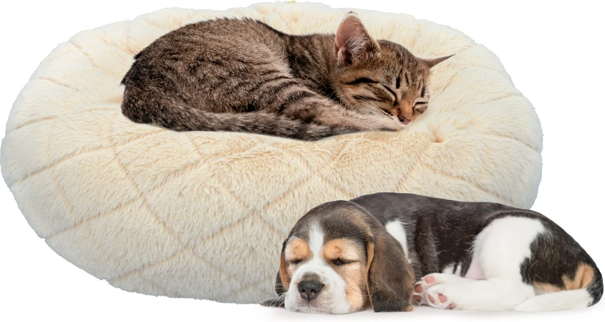 Maxxpro Hondenmand/ Kattenmand – Kussen – Wasbaar – Ø46cm – Beige 1 Maxxpro Hondenmand/ Kattenmand – Kussen – Wasbaar – Ø46cm – Beige