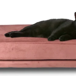 Maxxpro Katten- En Hondenbank – Roze – Verhoogd Met Houten Poten – Fluweel Materiaal – 90 X 44 X 34 CM – Huisdieren Tot 80 KG