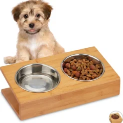 Relaxdays Voerbak Hond En Kat – Met Standaard – Hondenvoerbak – Voederbak – Eetbak – Rvs L