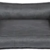 SnObbs Buffalo S Hondenmand – Hypoallergene Hondenbank – Makkelijk Schoon Te Maken Hondenkussen – Lederlook Design Hondenbed – 75 X 55 X 20 – Grijs