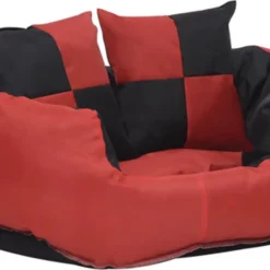 VidaXL Hondenkussen Omkeerbaar En Wasbaar 65x50x20 Cm Rood En Zwart
