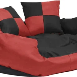 VidaXL Hondenkussen Omkeerbaar En Wasbaar 85x70x20 Cm Rood En Zwart