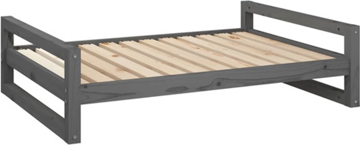 VidaXL Hondenmand 105.5×75.5×28 Cm Massief Grenenhout Grijs 1 VidaXL Hondenmand 105.5×75.5×28 Cm Massief Grenenhout Grijs