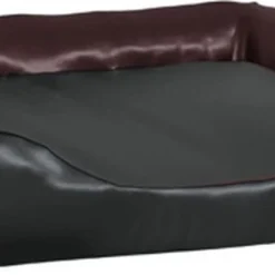 VidaXL Hondenmand 105x80x25 Cm Kunstleer Zwart En Bruin