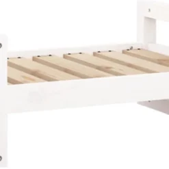 VidaXL Hondenmand 65.5×50.5×28 Cm Massief Grenenhout Wit