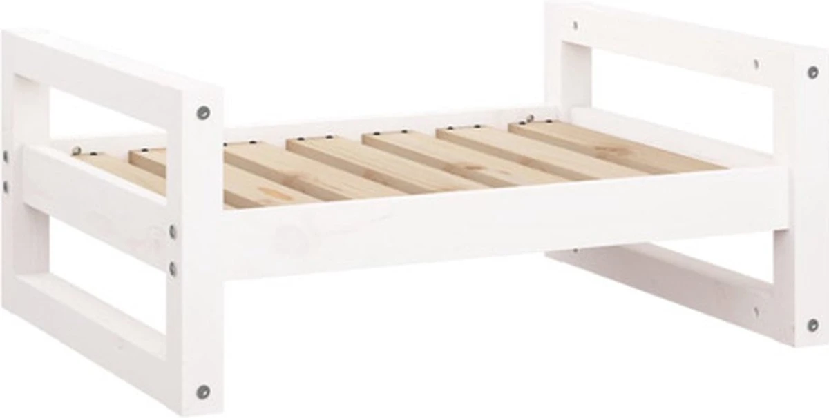 VidaXL Hondenmand 65.5×50.5×28 Cm Massief Grenenhout Wit 1 VidaXL Hondenmand 65.5×50.5×28 Cm Massief Grenenhout Wit