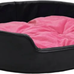 VidaXL Hondenmand 69x59x19 Cm Pluche En Kunstleer Zwart En Roze