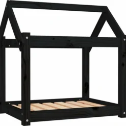 VidaXL Hondenmand 71x55x70 Cm Massief Grenenhout Zwart