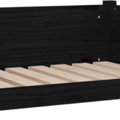 VidaXL Hondenmand 75.5×55.5×28 Cm Massief Grenenhout Zwart