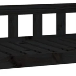 VidaXL Hondenmand 95.5×65.5×28 Cm Massief Grenenhout Zwart