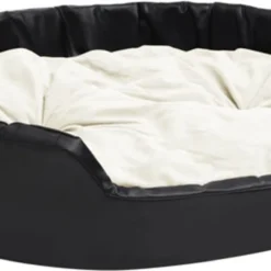 VidaXL Hondenmand 99x89x21 Cm Pluche En Kunstleer Zwart En Beige