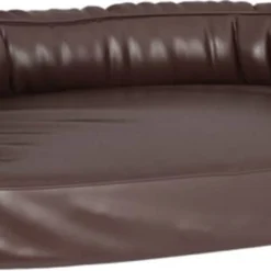 VidaXL Hondenmand Met Ergonomisch Schuim 60×42 Cm Kunstleer Bruin